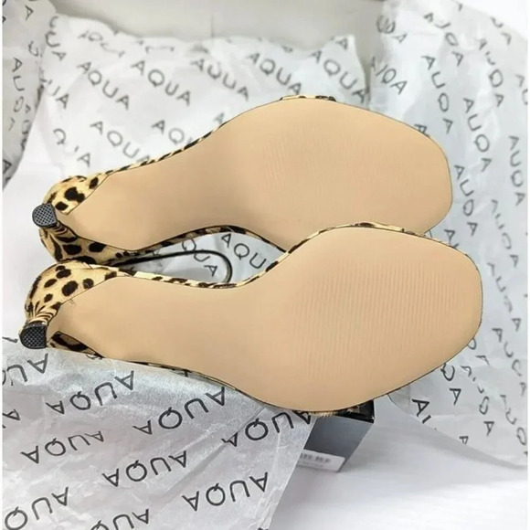 Aqua Women's Seven Leopard Print Calf Hair High-Heel Sandals Size 10 (MSRP $119) - Picture 7 of 8